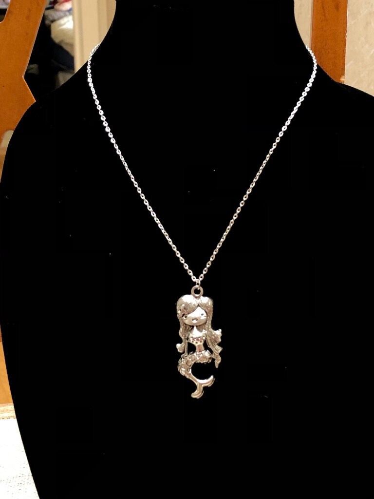 Collana Con Ciondolo Sirena In Argento 925 – Regalo Per Sorella, Figlia, 18"+2", Con Confezione Regalo