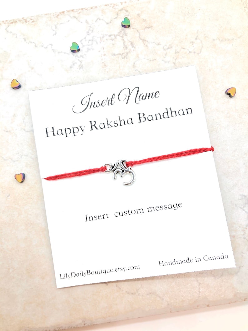 Rakhi For Kids PERSONALIZED Rakhi For Brother Raksha Bandhan Card Rakhi Bracelet Gift For Brother From Sister Rakhi Card Red String