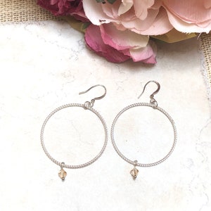 minimalist earrings sterling silver large hoop earrings, simple earrings hypoallergenic, best friend birthday gift, personalized jewelry