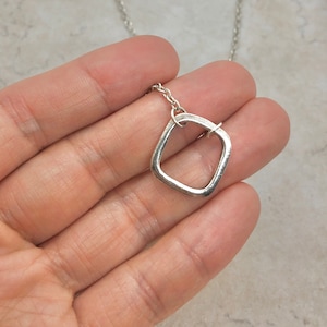 geometrische Halskette SterlingSilber Quadrat Halskette, einfache Halsketten für Freundin, alltägliche Halskette silber, beste Freundin Geburtstagsgeschenke