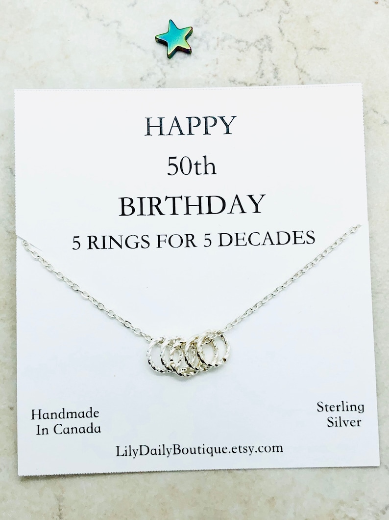 Happy 50th Birthday Gifts for Best Friend 5 Rings 5 Decades Etsy