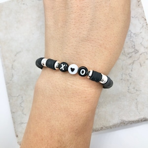 pulsera de nombre personalizado, pulsera de cuentas de letra, regalos personalizados para mamá, regalo de cumpleaños de mejor amigo, pulseras de pila elástica, best sellers