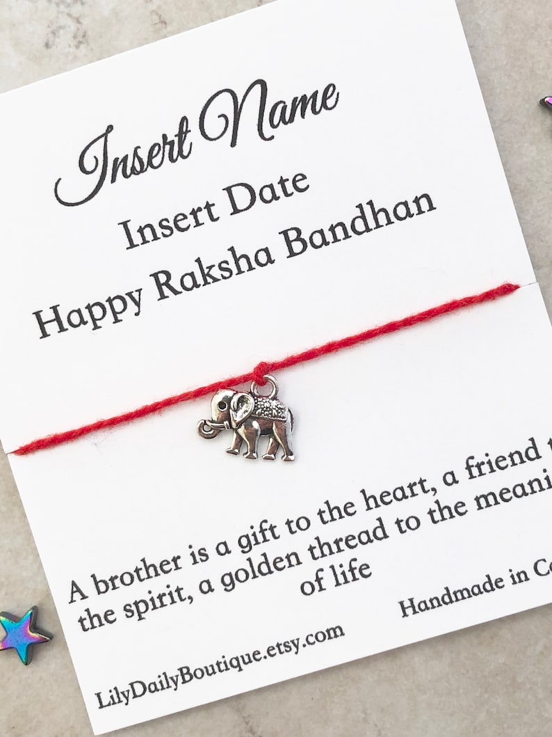 PERSONALIZED Rakhi For Brother Raksha Bandhan Card Rakhi Card Rakhi For Kids Gift For Brother From Sister Red String Rakhi Bracelet