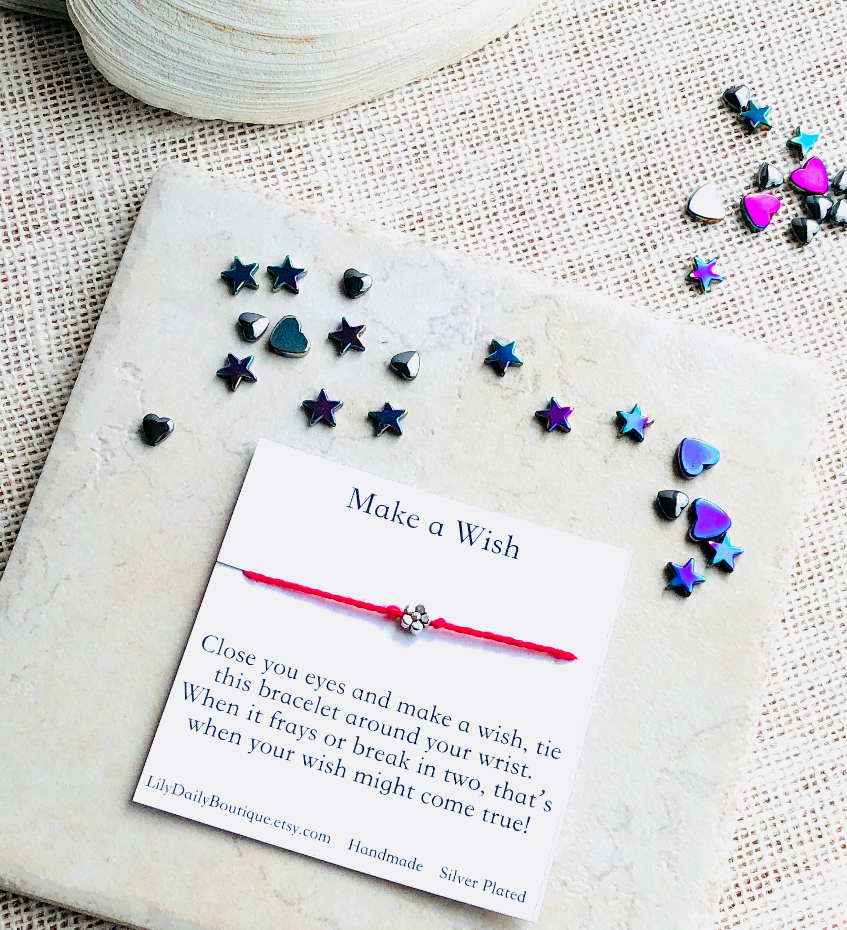 Flower Bracelet Wish Bracelet Karma Bracelet Make A Wish Etsy