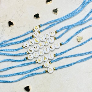 Rakhi personalizado, rakhri hecho a mano, Raksha Bandhan, pulsera Rakhi con nombre, tarjeta Rakhi, regalos Rakhi, tarjetas Raksha Bandhan, Rakhi para niños