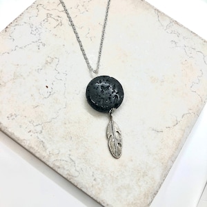 Aromatherapy Jewelry Essential Oil Diffuser Necklace, Silver Feather Necklace For Women, mom birthday gift, anxiety relief necklace for her