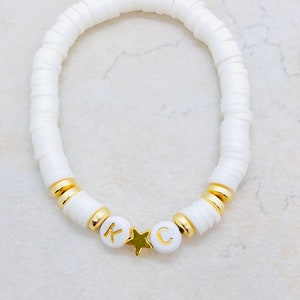 pulsera de nombre con cuentas pulsera de cuentas de carta de amistad personalizada, pulsera de letras personalizadas, pulseras de pareja de lesbianas, pulsera de mantra para ella
