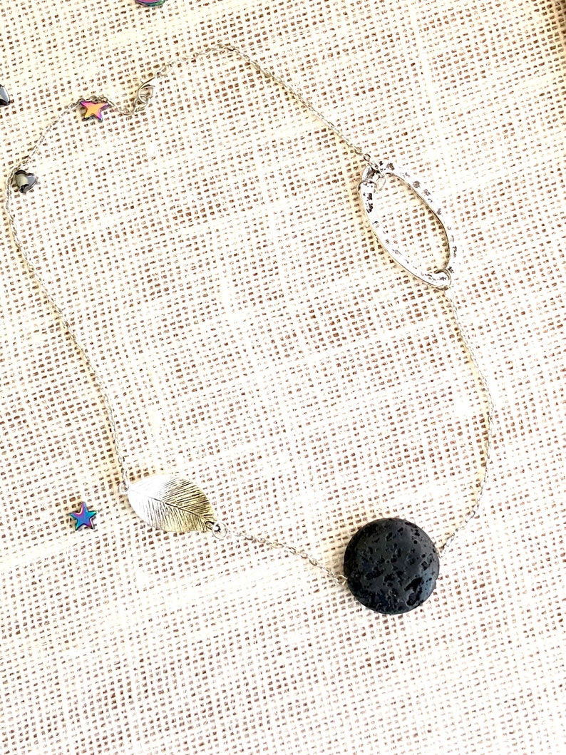 collar de piedra de lava, collar de puesta a tierra, regalo de mamá crujiente, regalo de cumpleaños de mamá, joyería metafísica, regalo del día de la madre de la hija, nueva era imagen 4