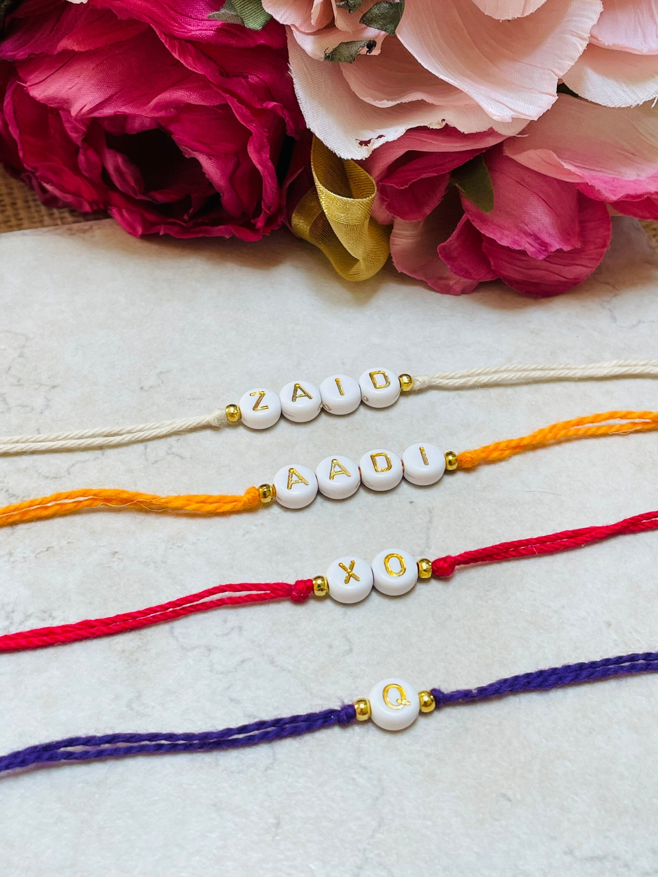 Name rakhi gift for sister personalized rakhi for brother Etsy