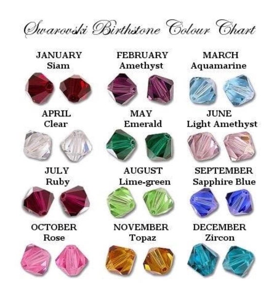 Add On Birthstone Charms, Crystal Birthstone charms, Swarovski Birthstone  Charms 4mm