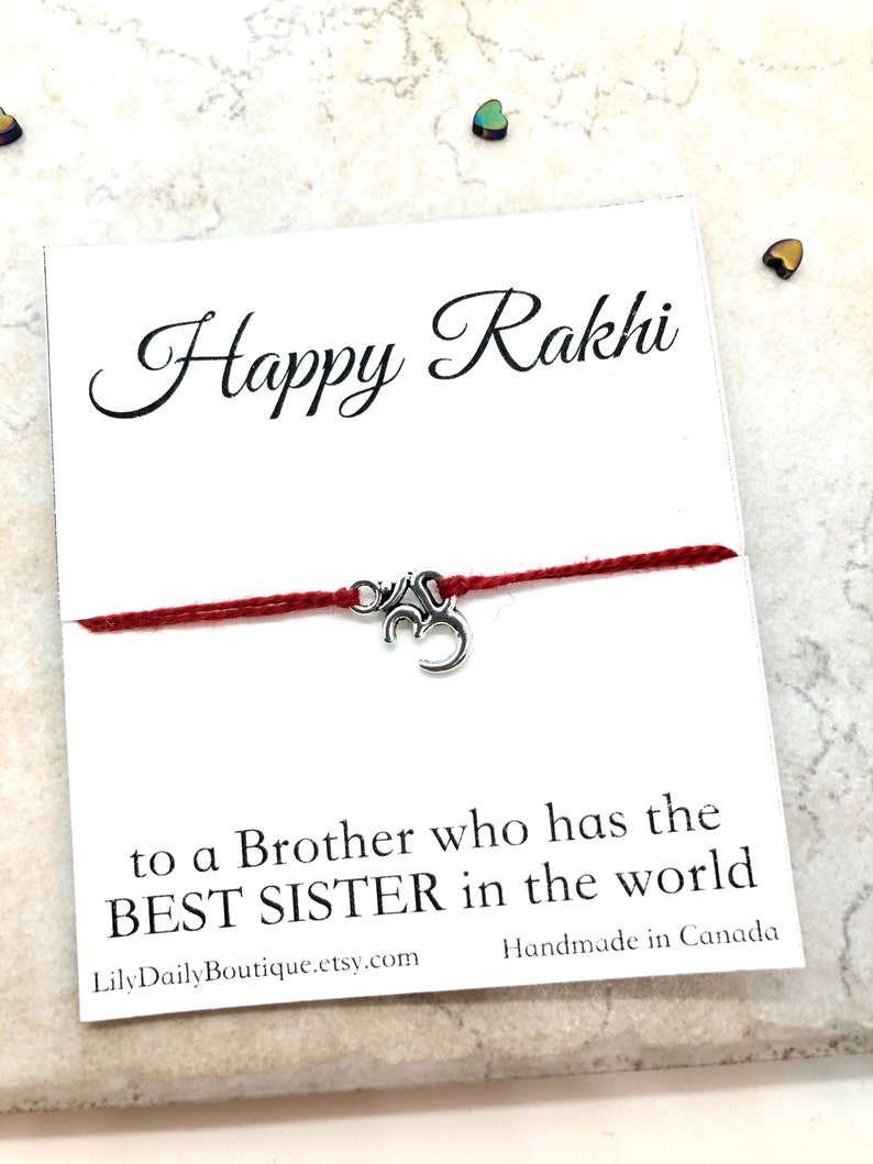 Rakhi For Kids PERSONALIZED Rakhi For Brother Raksha Bandhan Card Rakhi Bracelet Gift For Brother From Sister Rakhi Card Red String