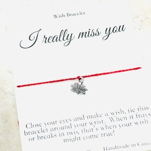 I Miss You Wish Pulsera para novia, Just Because Gift For men, Best Friend Anklet, thinking of you gift, little wish bracelet, distance