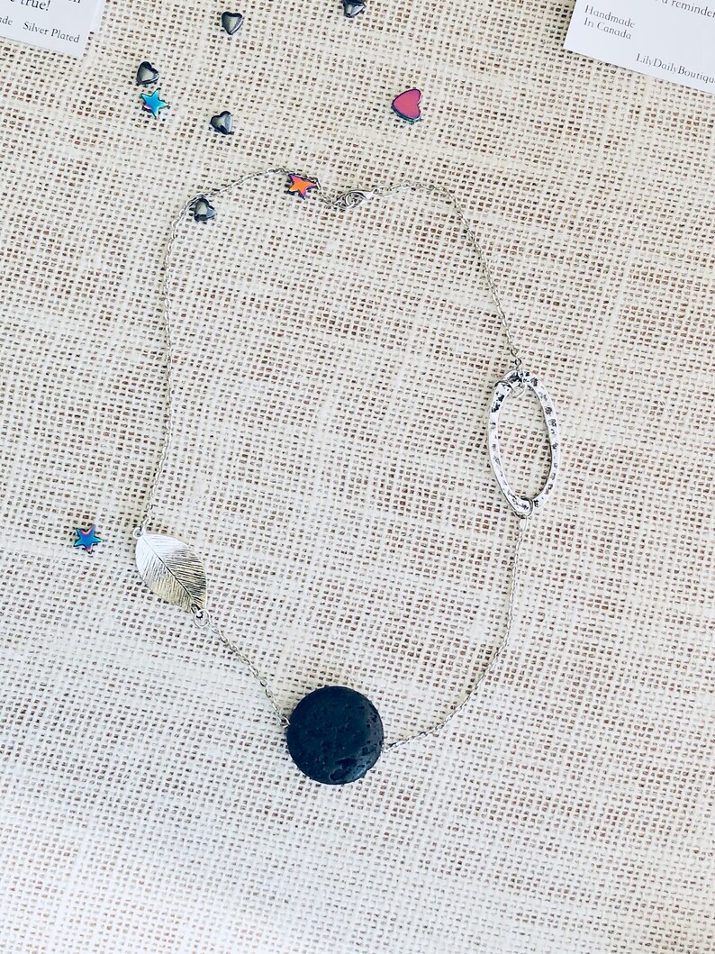 collar de piedra de lava, collar de puesta a tierra, regalo de mamá crujiente, regalo de cumpleaños de mamá, joyería metafísica, regalo del día de la madre de la hija, nueva era imagen 3