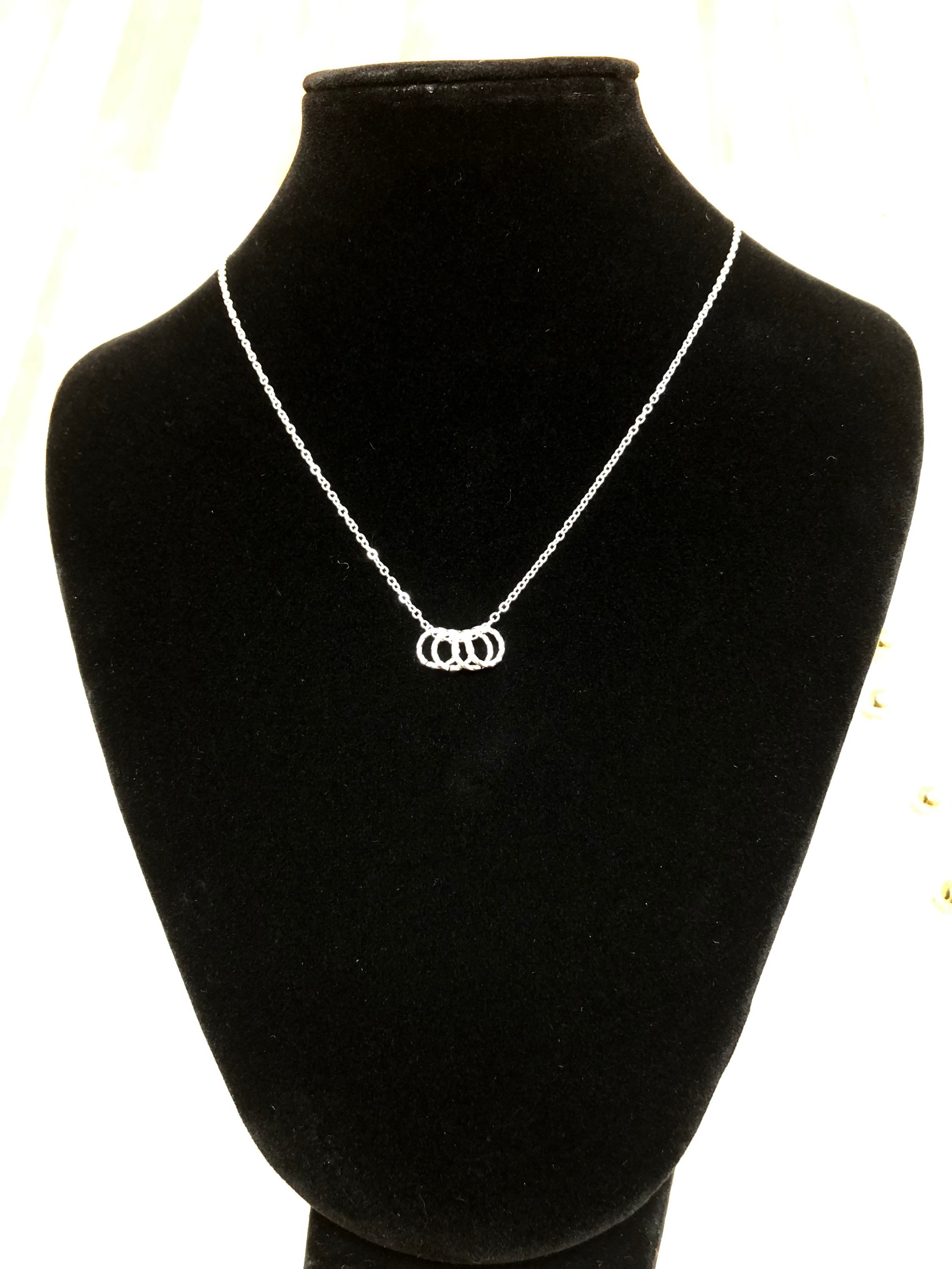 RareLove Collana 50 Anni Con 5 Anelli In Argento 925 - Regalo Di Compleanno Per Donna - Con Scatola E Biglietto