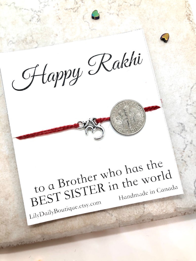 Rakhi For Kids PERSONALIZED Rakhi For Brother Raksha Bandhan Card Rakhi Bracelet Gift For Brother From Sister Rakhi Card Red String