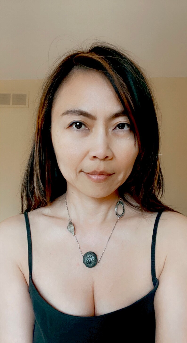 collar de piedra de lava, collar de puesta a tierra, regalo de mamá crujiente, regalo de cumpleaños de mamá, joyería metafísica, regalo del día de la madre de la hija, nueva era imagen 5
