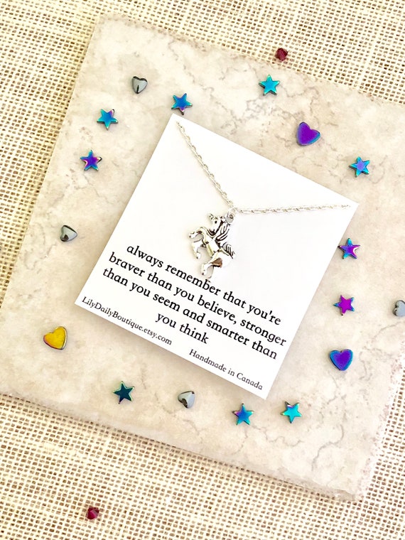 Collana Unicorno TINGN Per Ragazze - Placcata Oro 14K Con Ciondolo