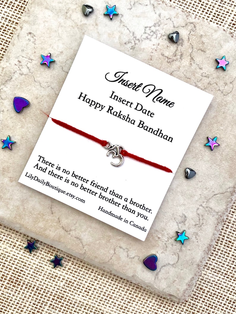PERSONALIZED Rakhi For Brother Raksha Bandhan Card Rakhi Card Rakhi For Kids Gift For Brother From Sister Red String Rakhi Bracelet