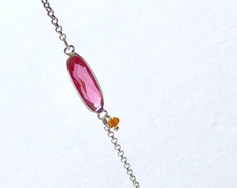 Pulsera de cristal rosa, pulsera de piedra de nacimiento de octubre para mamá, tobilleras para mujeres, regalo de cumpleaños de hermana, joyería minimalista de todos los días, regalo de sobrina