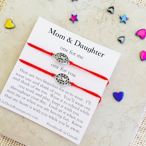 Back to School Bracelet, Mom and Daughter Bracelets First Day Of School, Mommy and Me Bracelet Set of 2, Love Bracelet, Mother,Inspirational