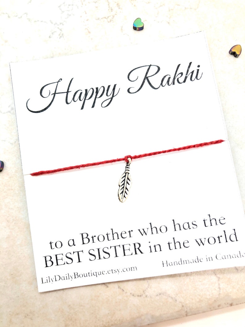 Rakhi For Kids PERSONALIZED Rakhi For Brother Raksha Bandhan Card Rakhi Bracelet Gift For Brother From Sister Rakhi Card Red String