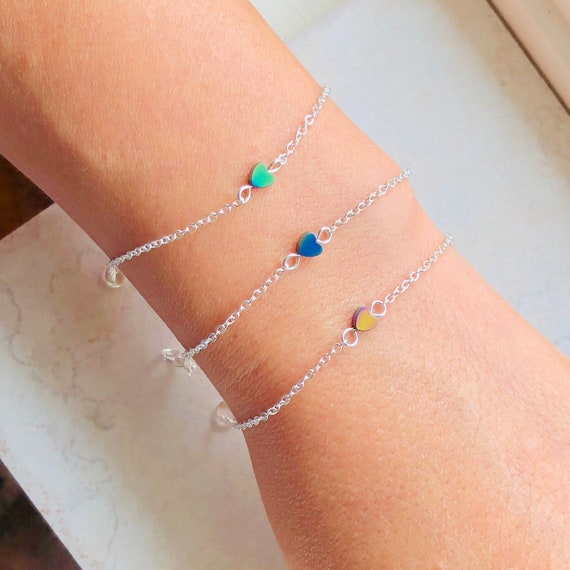 rainbow name bracelet, personalized bracelets for girls, mom birthday -  Lily Daily Boutique