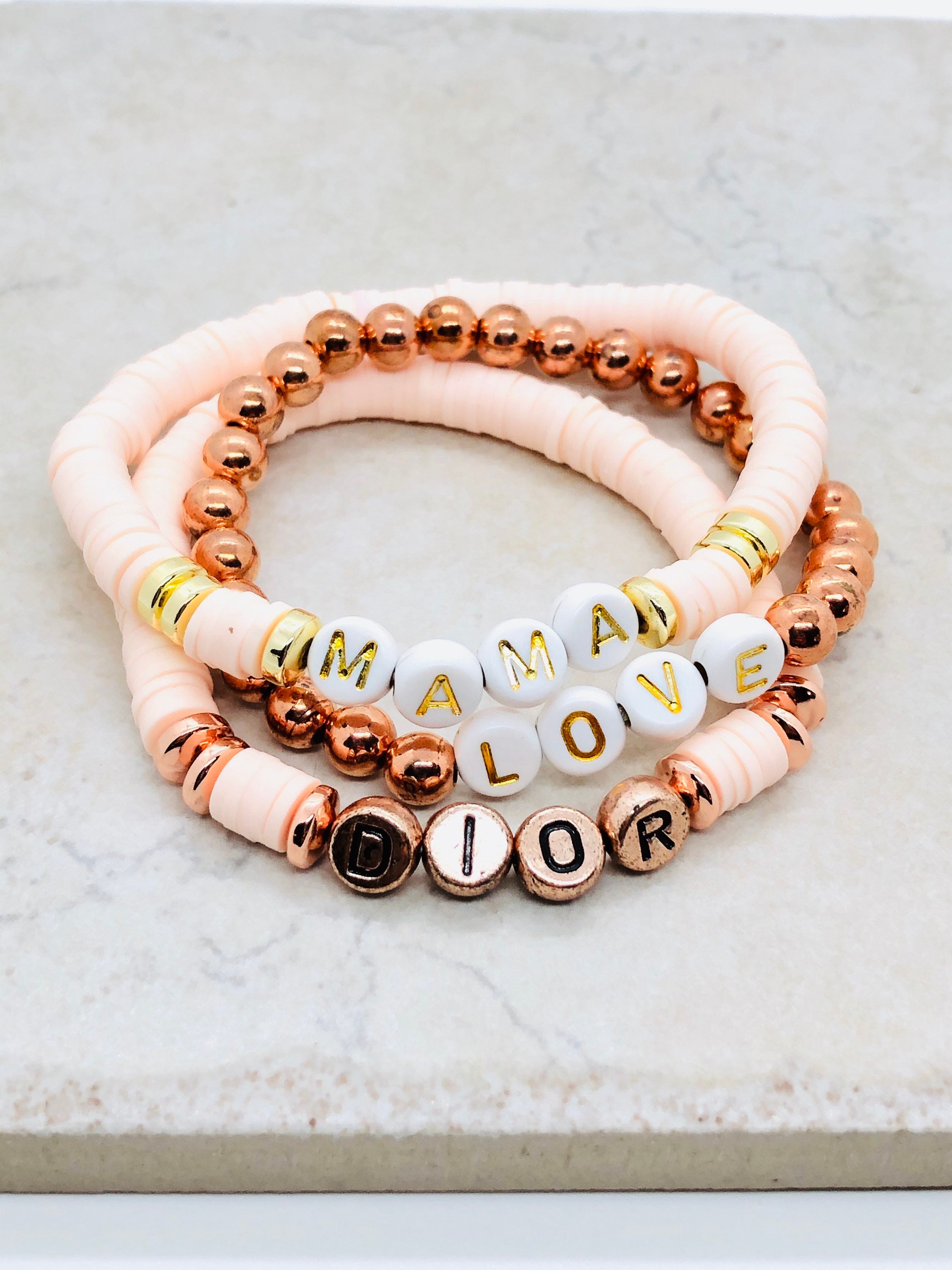 beaded name bracelet custom friendship letter bead bracelet, personali -  Lily Daily Boutique