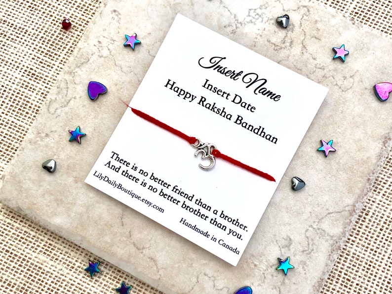 PERSONALIZED Rakhi For Brother Raksha Bandhan Card Rakhi Card Rakhi For Kids Gift For Brother From Sister Red String Rakhi Bracelet