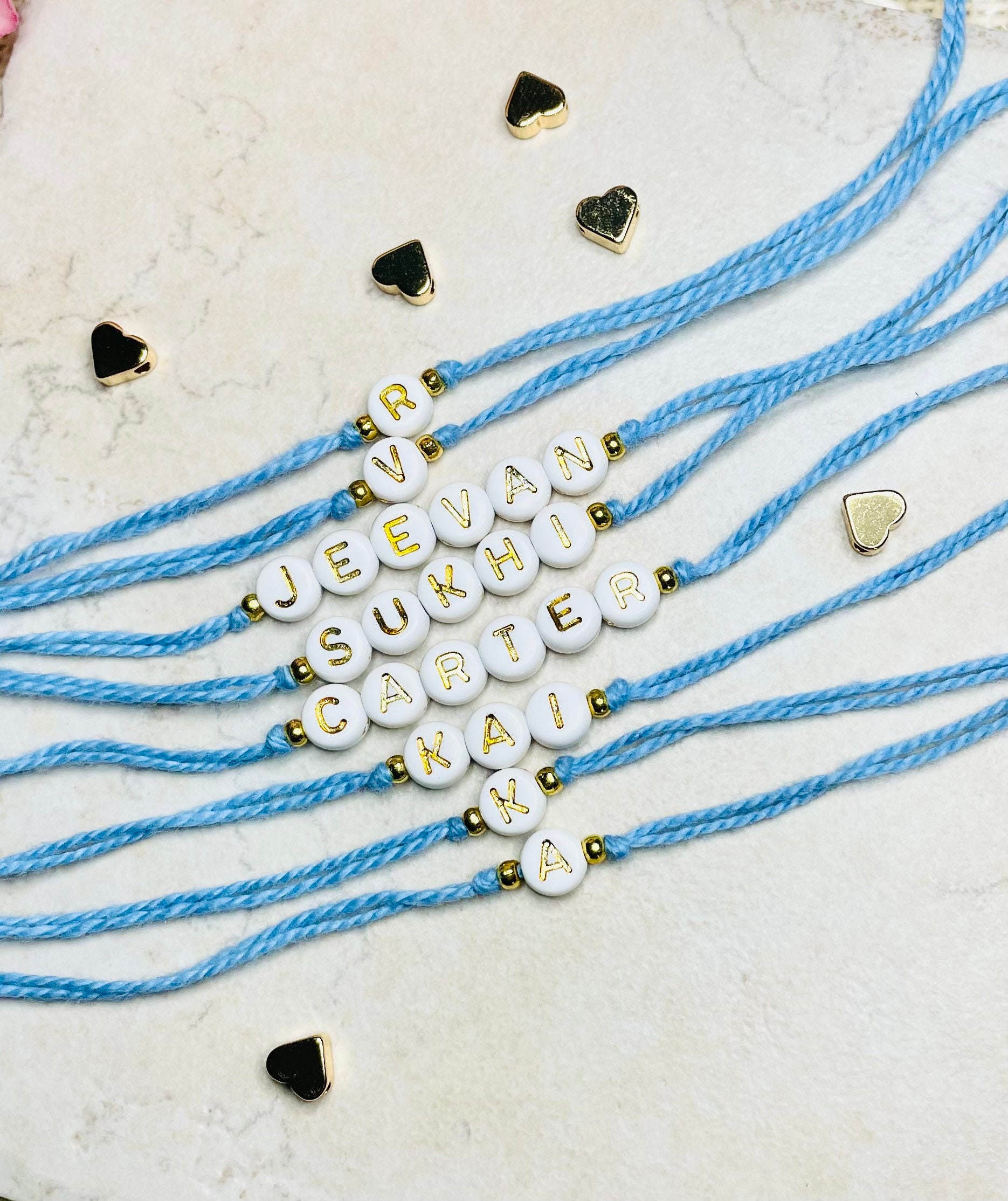 Beaded Name Bracelet Custom Friendship Letter Bead Bracelet Etsy Canada