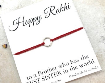 Silver Eternity Ring Rakhi, Raksha Bandhan Cards with rakhi, PERSONALIZED Rakhi For Brother, handmade Rakhi Bracelet, simple rakhi, rakhri