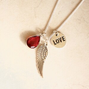IN LOVING MEMORY Miscarriage Necklace, Angel Wing Necklace, Protection Necklace Gift, Meaningful necklace, mom birthday gift from grandkids