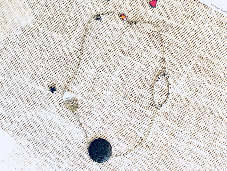 collar de piedra de lava, collar de puesta a tierra, regalo de mamá crujiente, regalo de cumpleaños de mamá, joyería metafísica, regalo del día de la madre de la hija, nueva era imagen 2