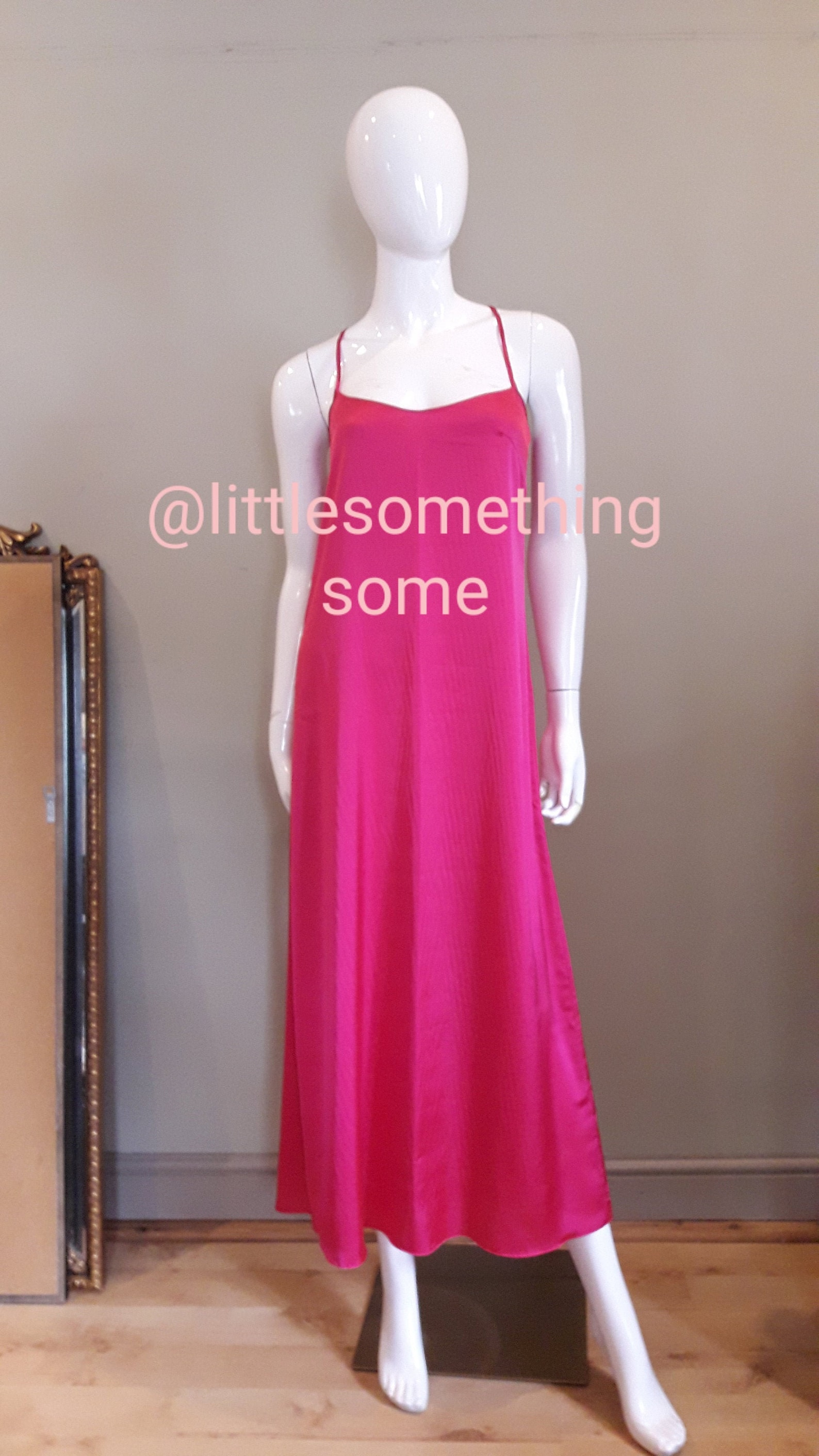 Silk nightgown Hot pink silk nightgown long silk nightdress Etsy
