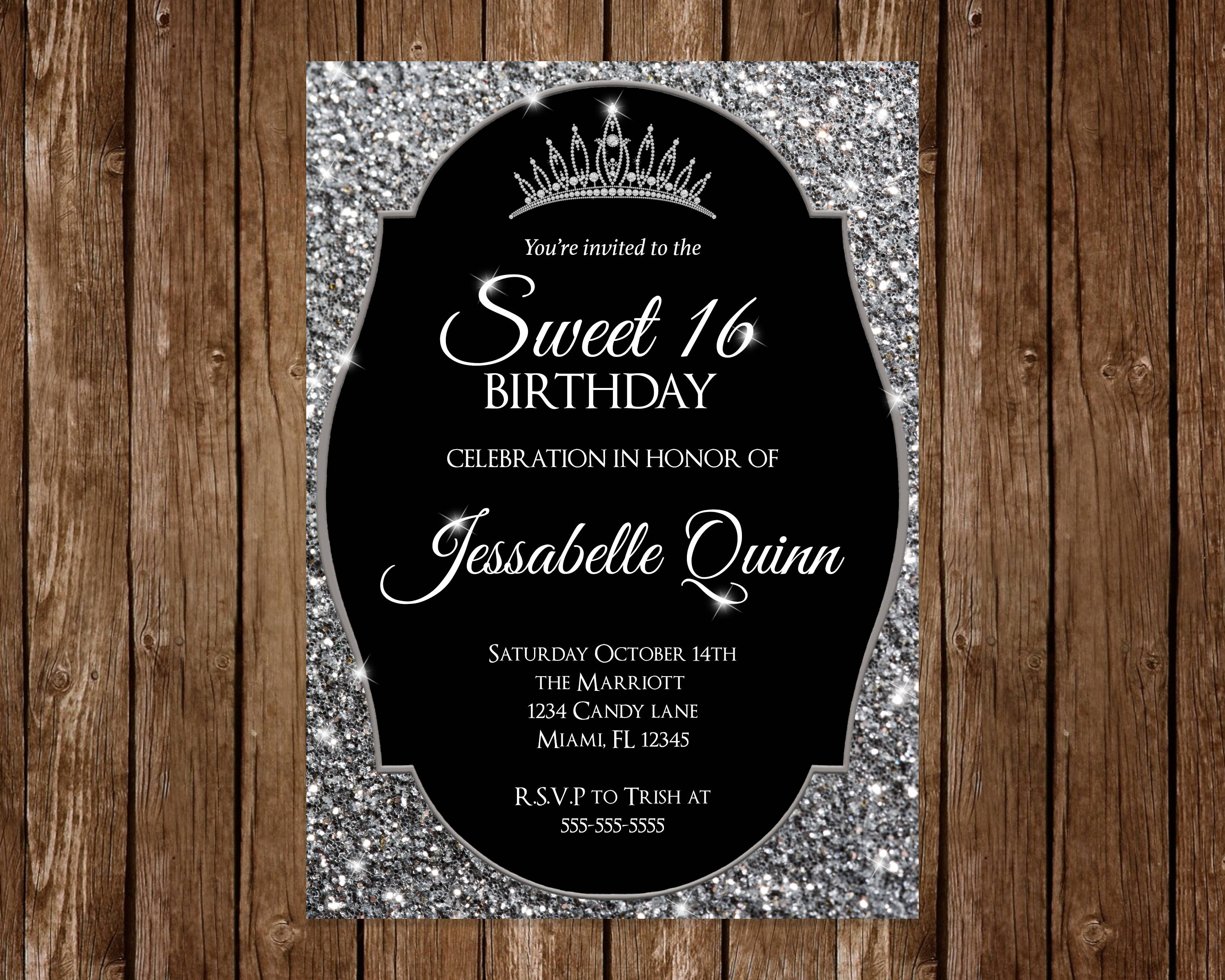 Sweet 16 Glam Invitation Etsy