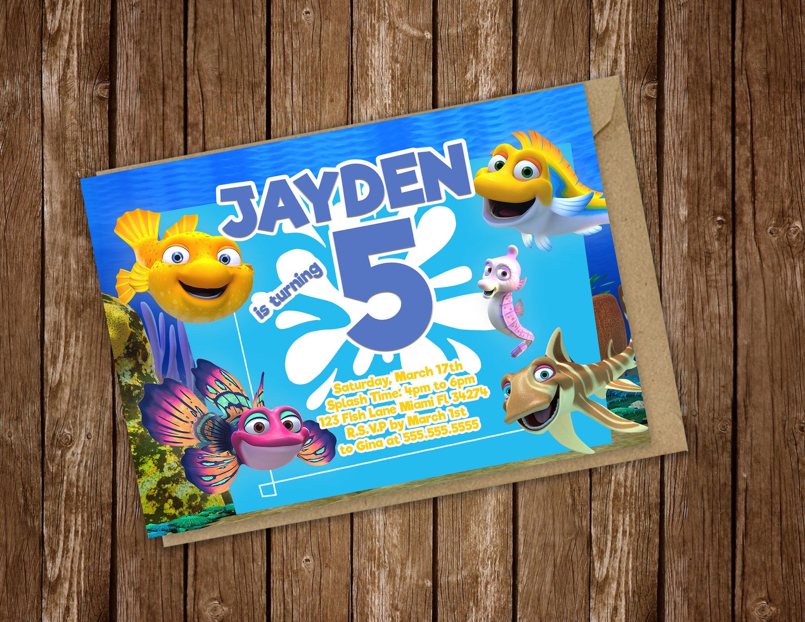 Splash and Bubbles Birthday Invite 5x7 Etsy