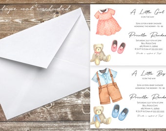 A little Boy/Girl is on the way Baby Shower Invitation 5x7