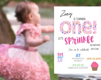 Sprinkle Birthday Invitation *Age Can be changed