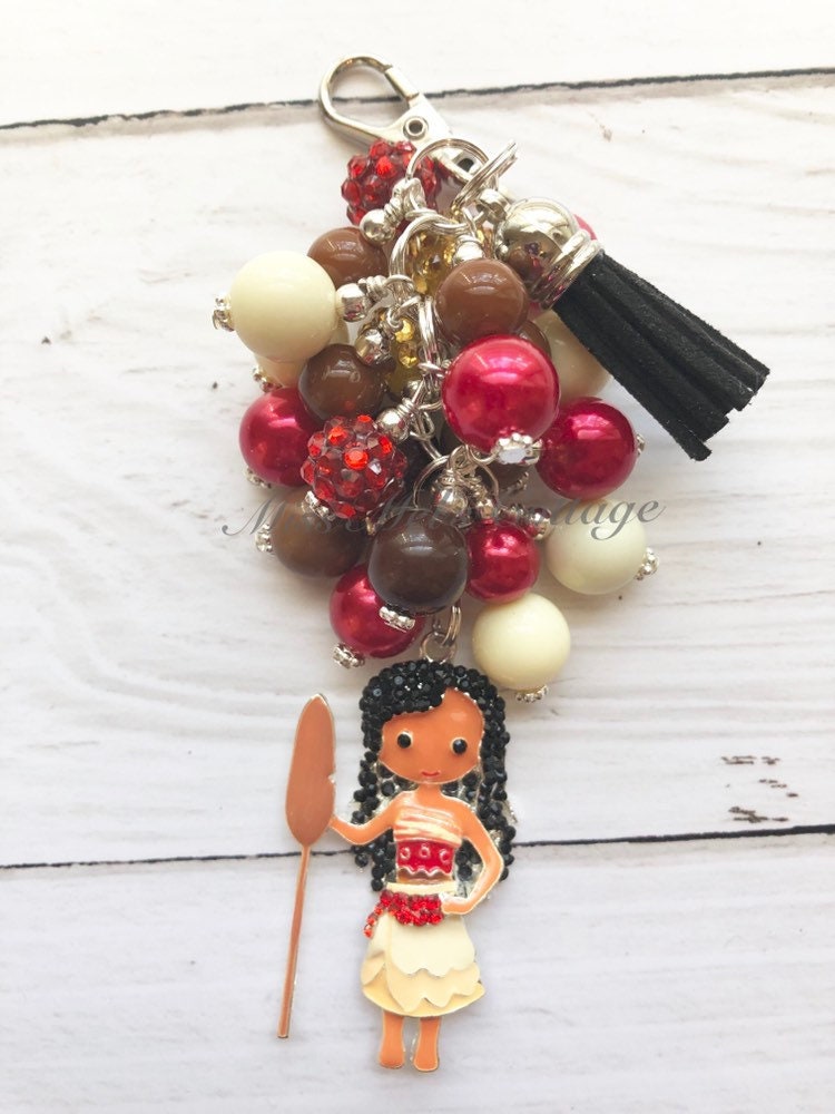 Beautiful Island Princess Keychain Zipper Bag Charm Purse Bag