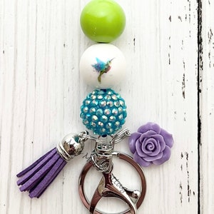 Hummingbird Lanyard/Necklace/Beaded/breakaway/Badge Holder/ruby throated/chunky beads/friend/teacher/Christmas/gift/read description