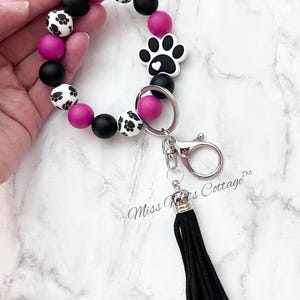 Pulsera/pulsera/borla/con cuentas/pulsera elástica con forma de pata de perro, gato, mamá ...