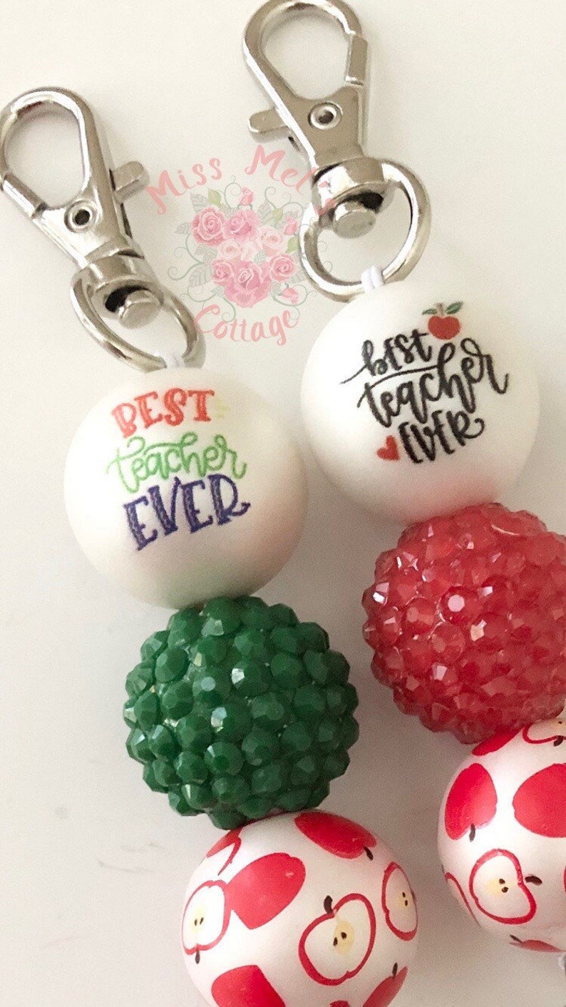 Best Teacher Ever Beaded Tassel Charm/bag/zipper/purse Etsy
