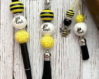 Bee Gift Set/Bee Kind/Be Kind/Beaded/Pen/Bookmark/keychain/purse/bag/zipper/charm/Queen/Bee/teacher/friend/mom/birthday/Valentine/gift