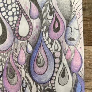 Original art drawing and illustration, handmade art, original wall art, colored pencil illustration, figure drawing, original painting