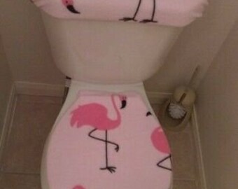 mesh Lionel Green Street Kort geleden Flamingos Fleece Fabric Toilet Seat Cover Set Bathroom - Etsy Nederland