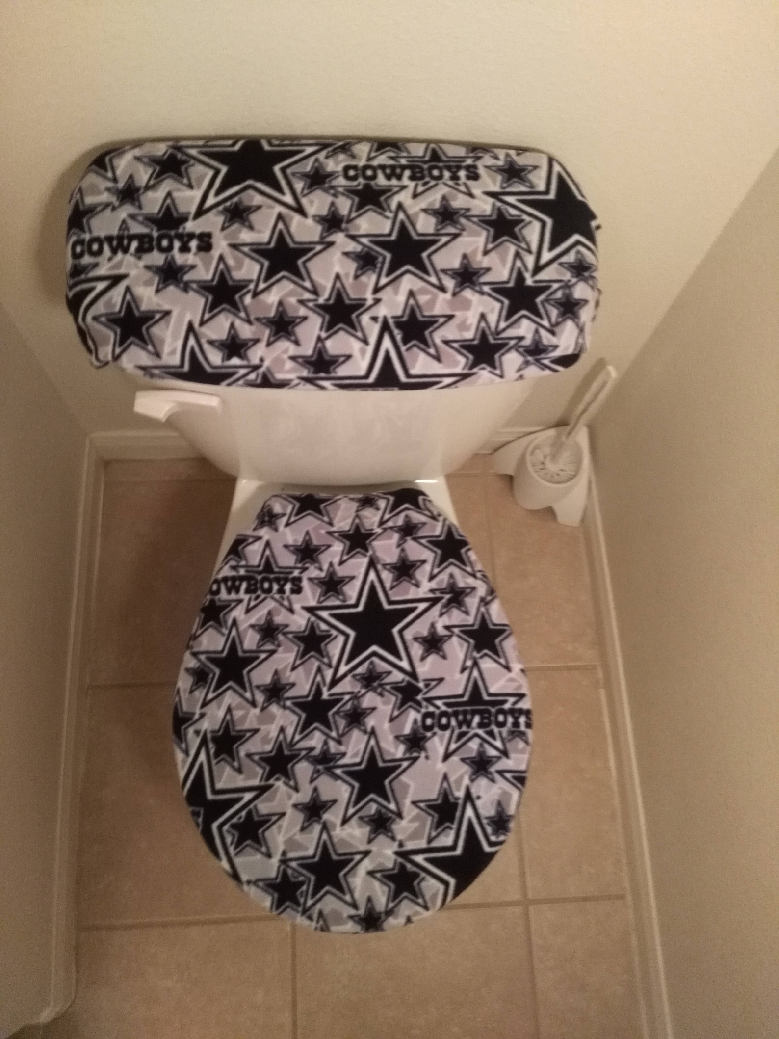 Dallas Cowboys Gray/navy Blue Toilet Seat Cover Set Etsy
