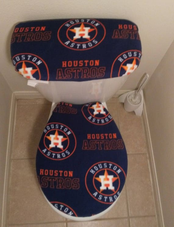 Houston Astros Fleece Fabric Toilet Seat Cover Set Bathroom Etsy