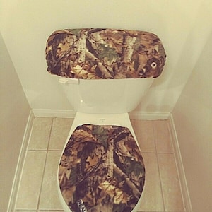 Camo RealTree Deer Fleece Toilet Seat Cover Set