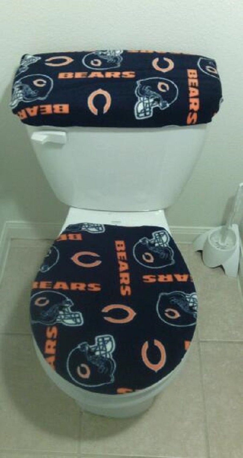 Chicago Bears Fleece Toilet Tank and Seat Cover Set 2PC Etsy
