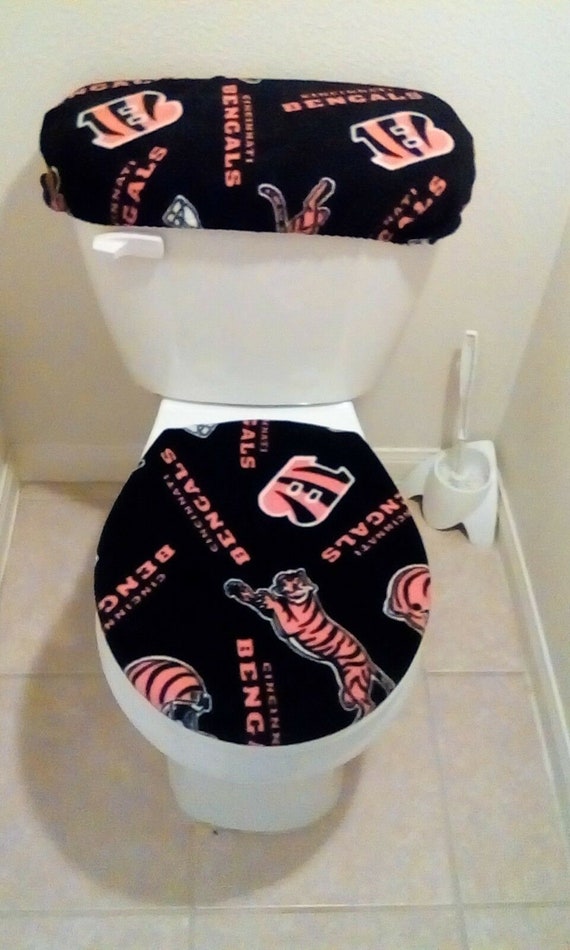 Cincinnati Bengals Fleece Fabric Toilet Seat Cover Set Etsy