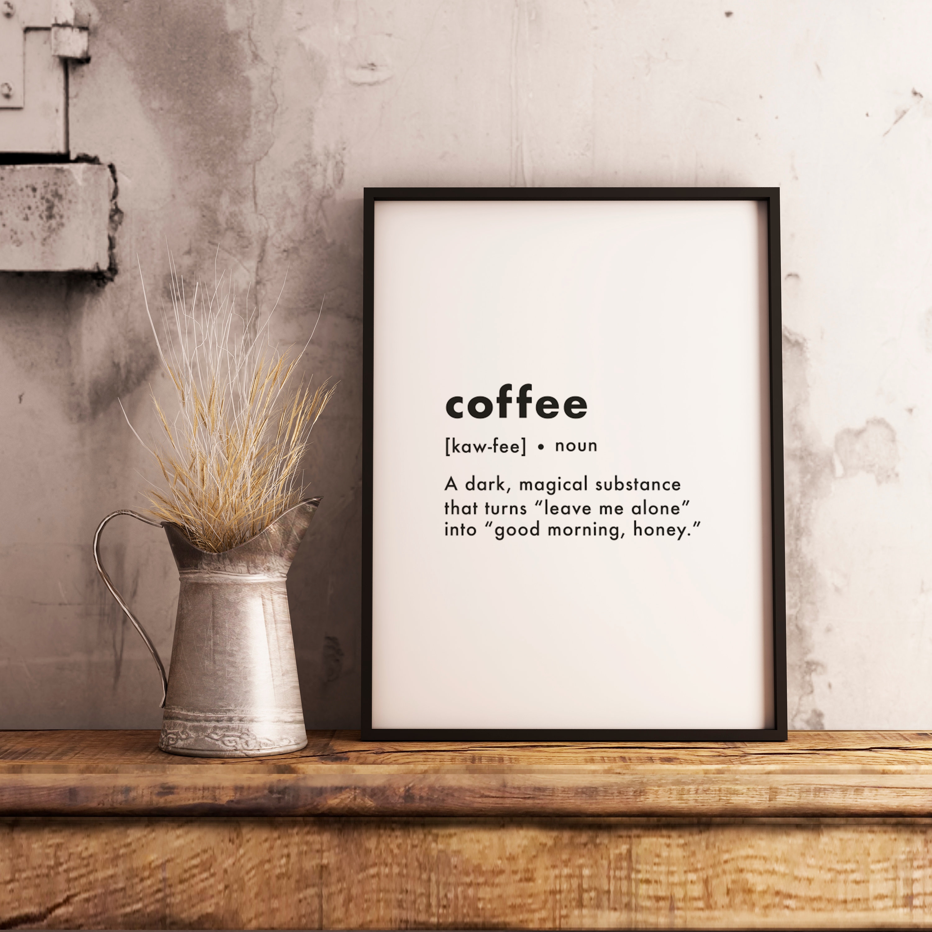 Coffee Wall Print, Printable Quote Wall Art, Coffee Quote, Definition